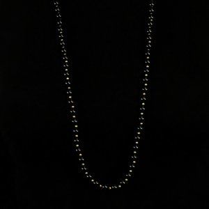Black and 'Old Gold' Beaded Long Necklace